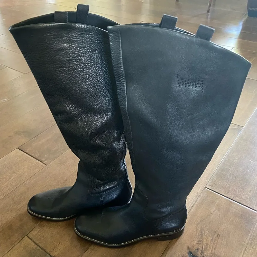 Franco Sarto The Meyer Wide Calf Knee-High Riding Boots Black 9